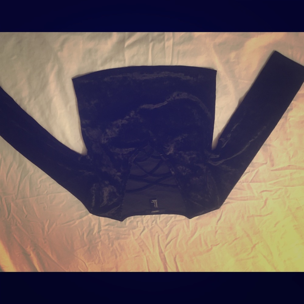 Velvet criss cross top